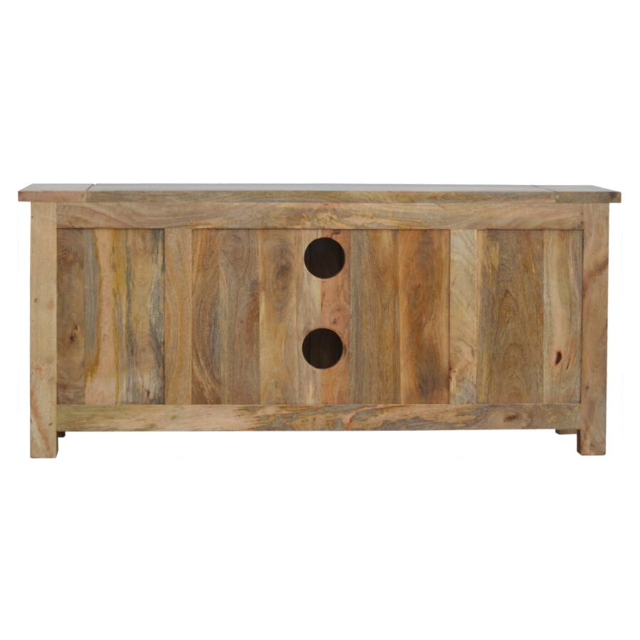 Mueble de TV de 4 cajones con vitrina de granero